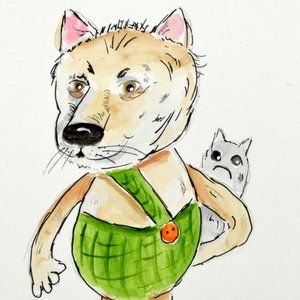 Doodle Wolf Painting